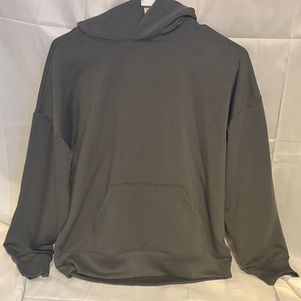 Oversized Hooded Pullover Sweatshirt - Olive